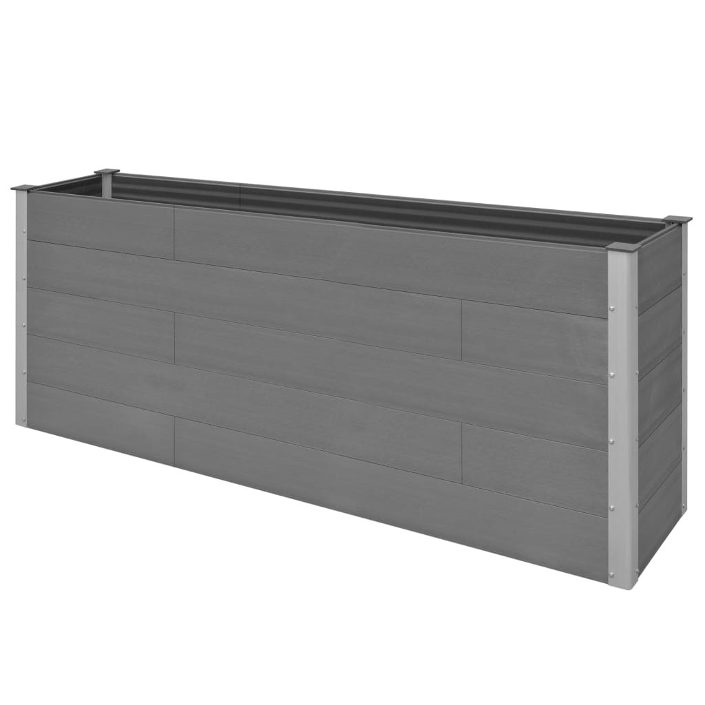 Garden Raised Bed Grey 200x50x91 cm WPC